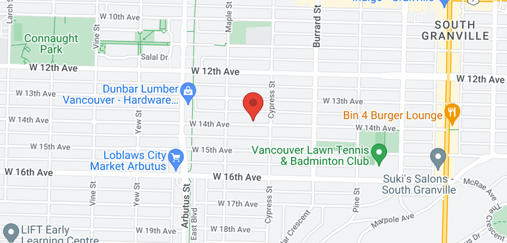 map of 1939 W 14TH AVENUE